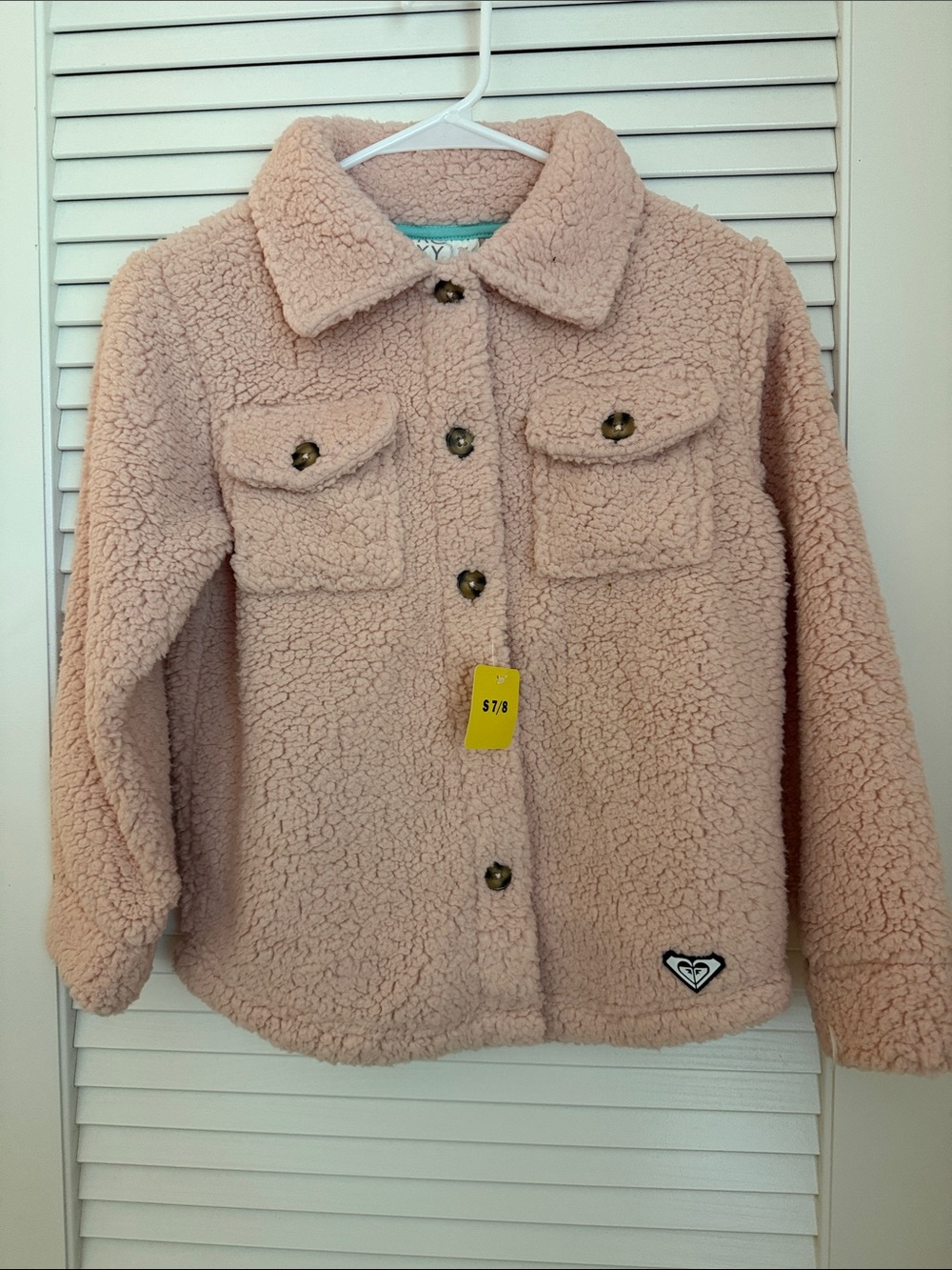 Roxy Pink Sherpa Button-Up Shacket
